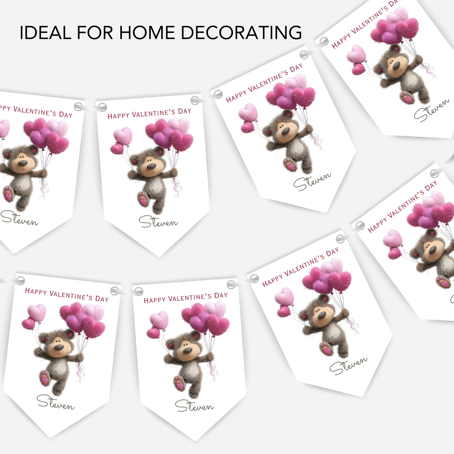 Valentine's Day Cute Teddy Bunting - S194V
