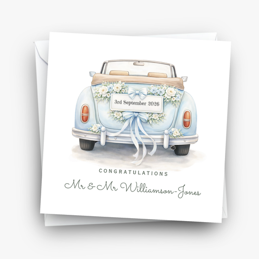Wedding Car and Flowers  Wedding Card - C870