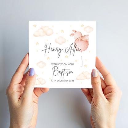 Christening & Baptism Cute Rabbit Card - C134