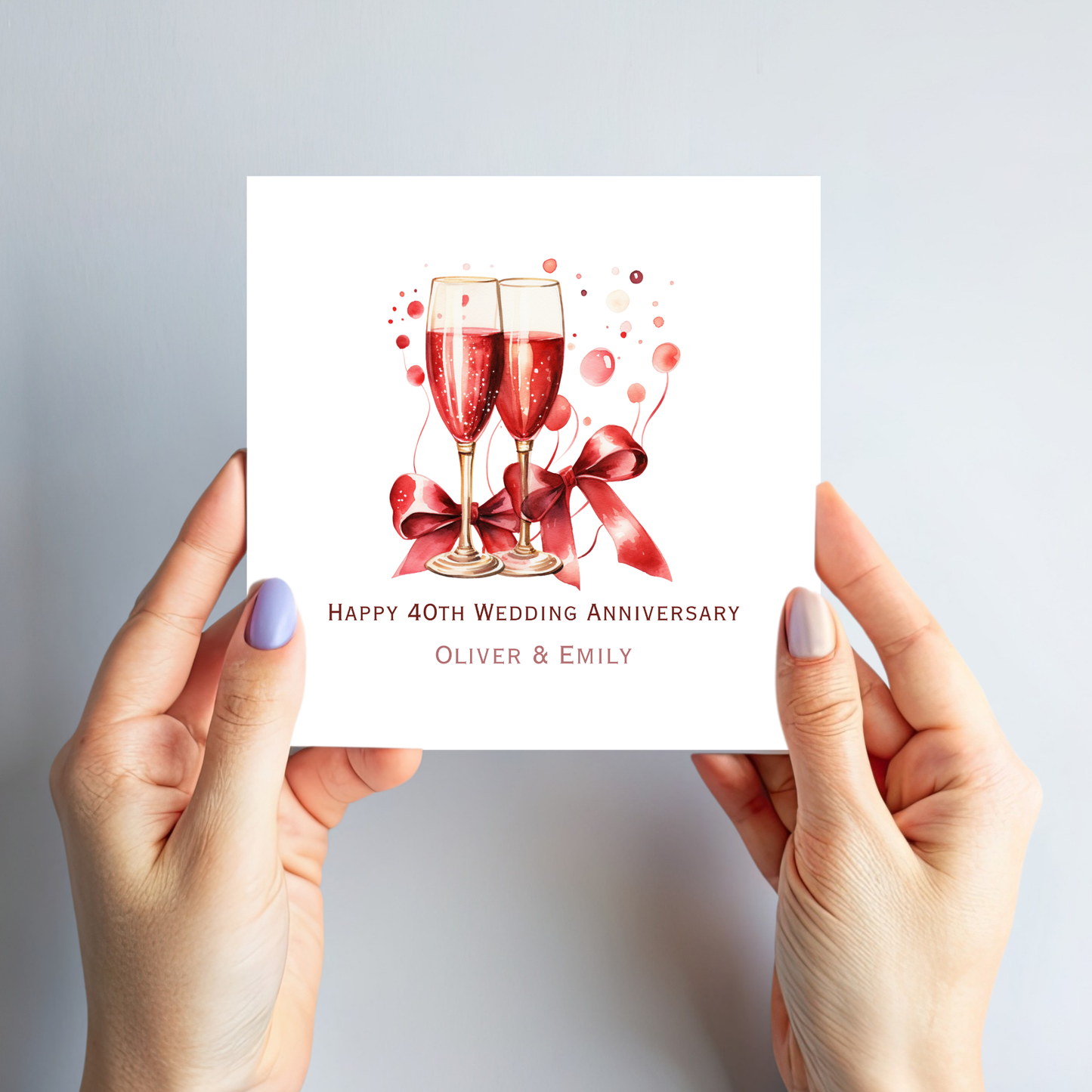 Ruby 40th Wedding Anniversary Card - C642