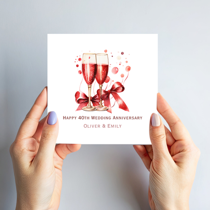 Ruby 40th Wedding Anniversary Card - C642