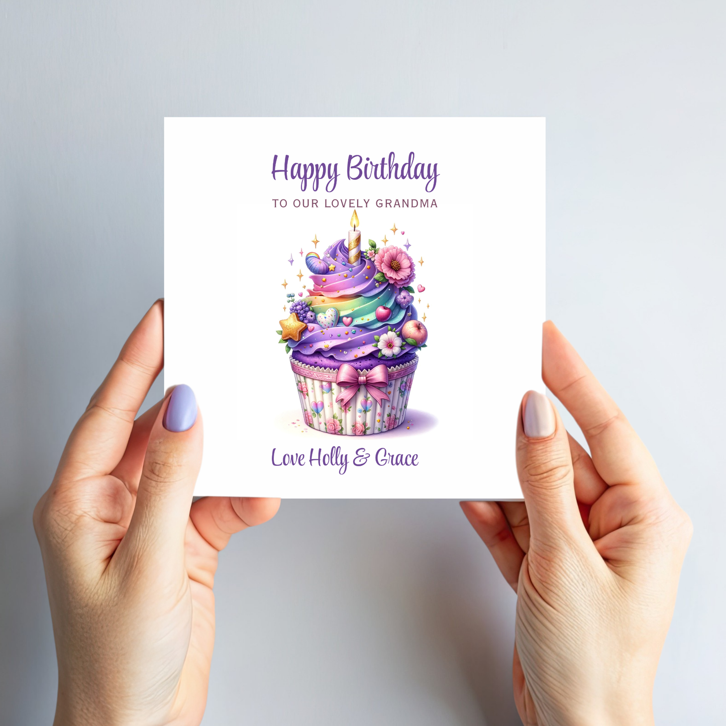 Colourful Cupcake Card - C591