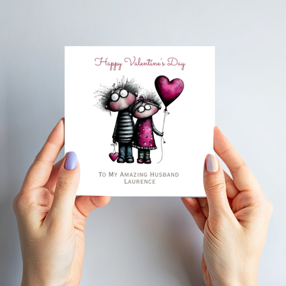 Valentine’s Day Quirky Couple Card  - C713