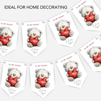 Valentine's Day Cute Teddy Bunting - S187V