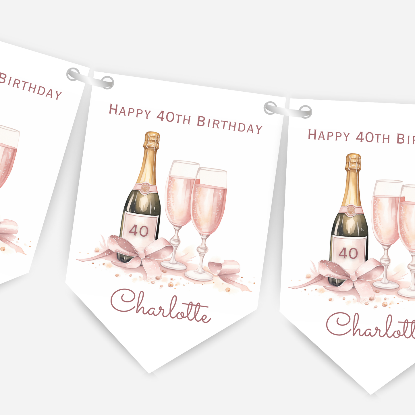 Girly Bottle of Fizz Party Bunting - B201