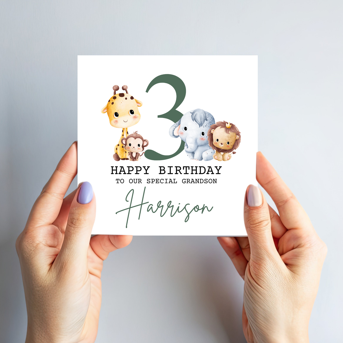 Cute Safari Animal Birthday Card - C506