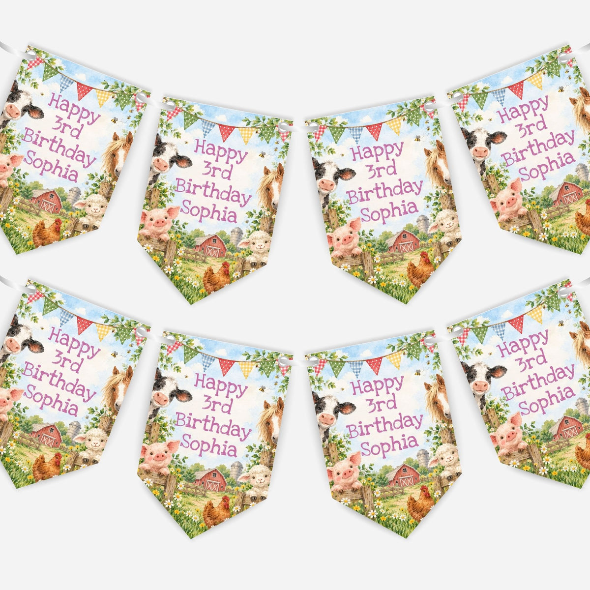 Farming Birthday Party Bunting - B331