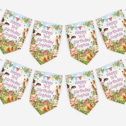 Farming Birthday Party Bunting - B331