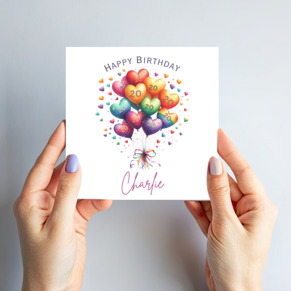 Rainbow Birthday Balloons Card - C679