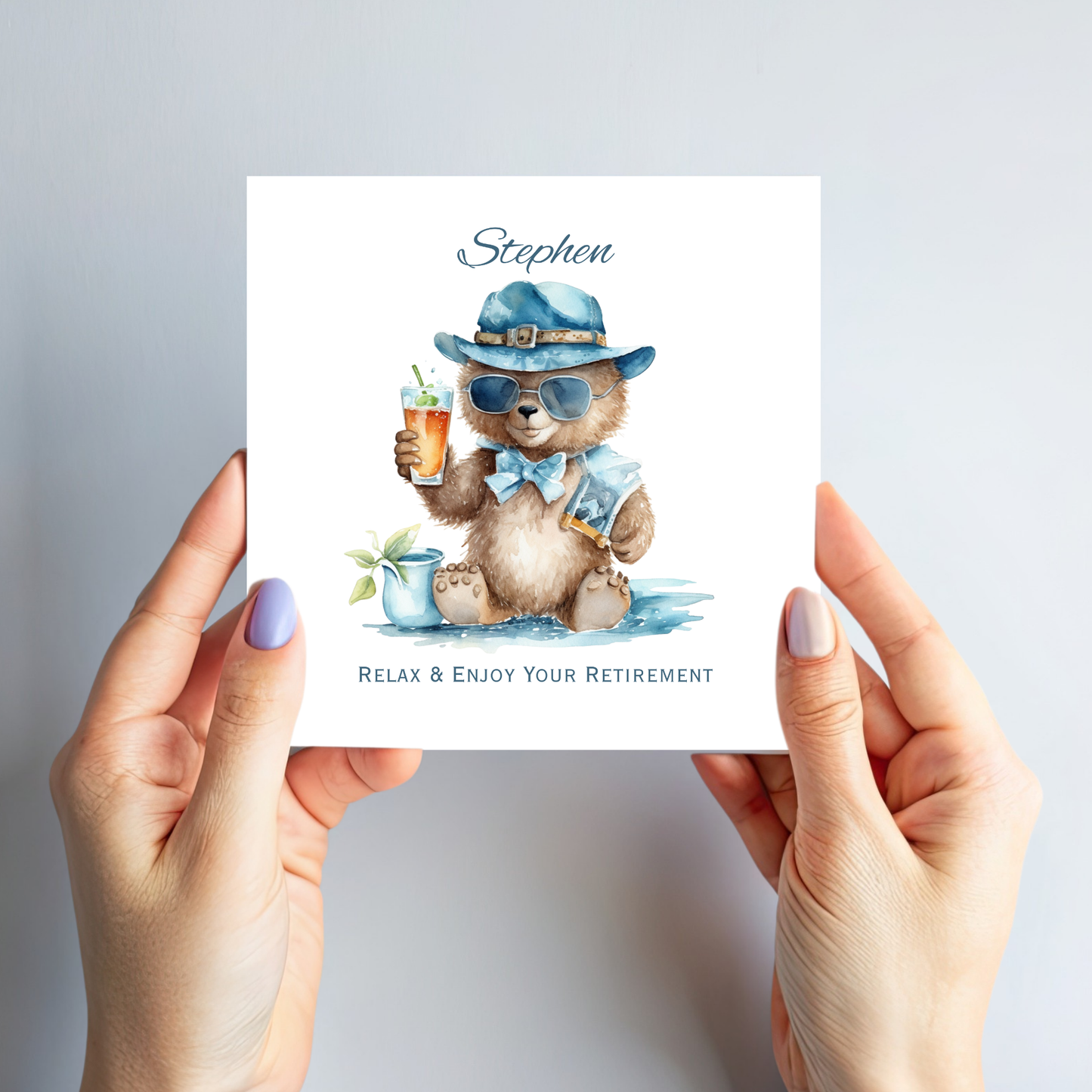 Relaxing Bear Retirement Card - C692