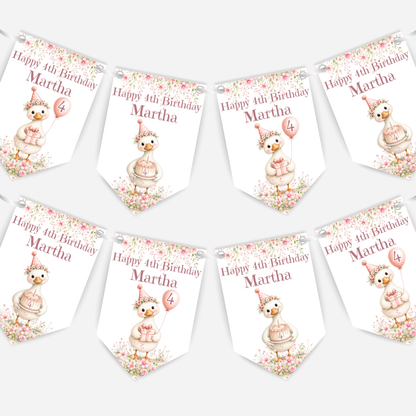Pretty Pink  Silly Goose Birthday Bunting - B311