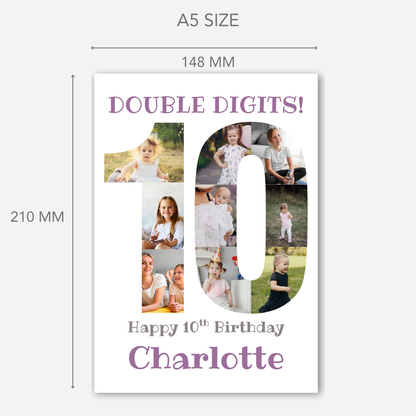 Double Digits! 10th  Birthday Photo Card - PC21