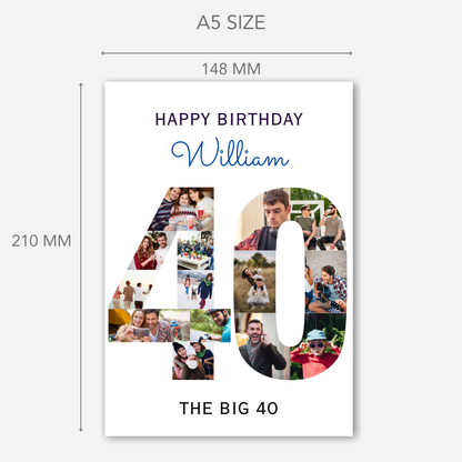 The Big 40 Photo Collage Birthday Card - PC50