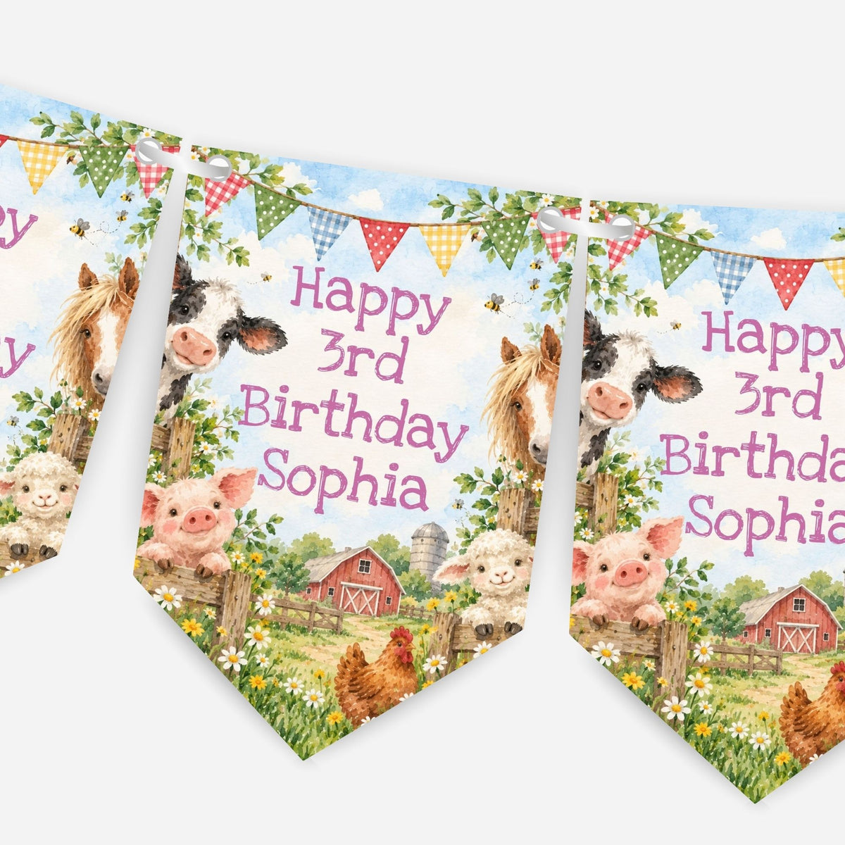 Farming Birthday Party Bunting - B331