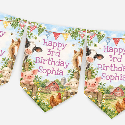Farming Birthday Party Bunting - B331