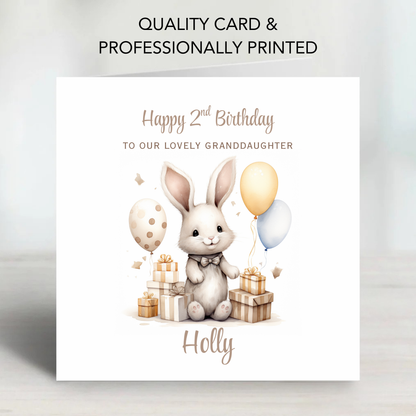 Bunny and presents Birthday Card - C558