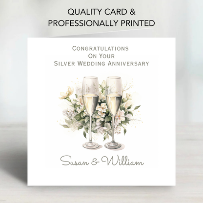 Silver - 25th Wedding Anniversary Card - C677