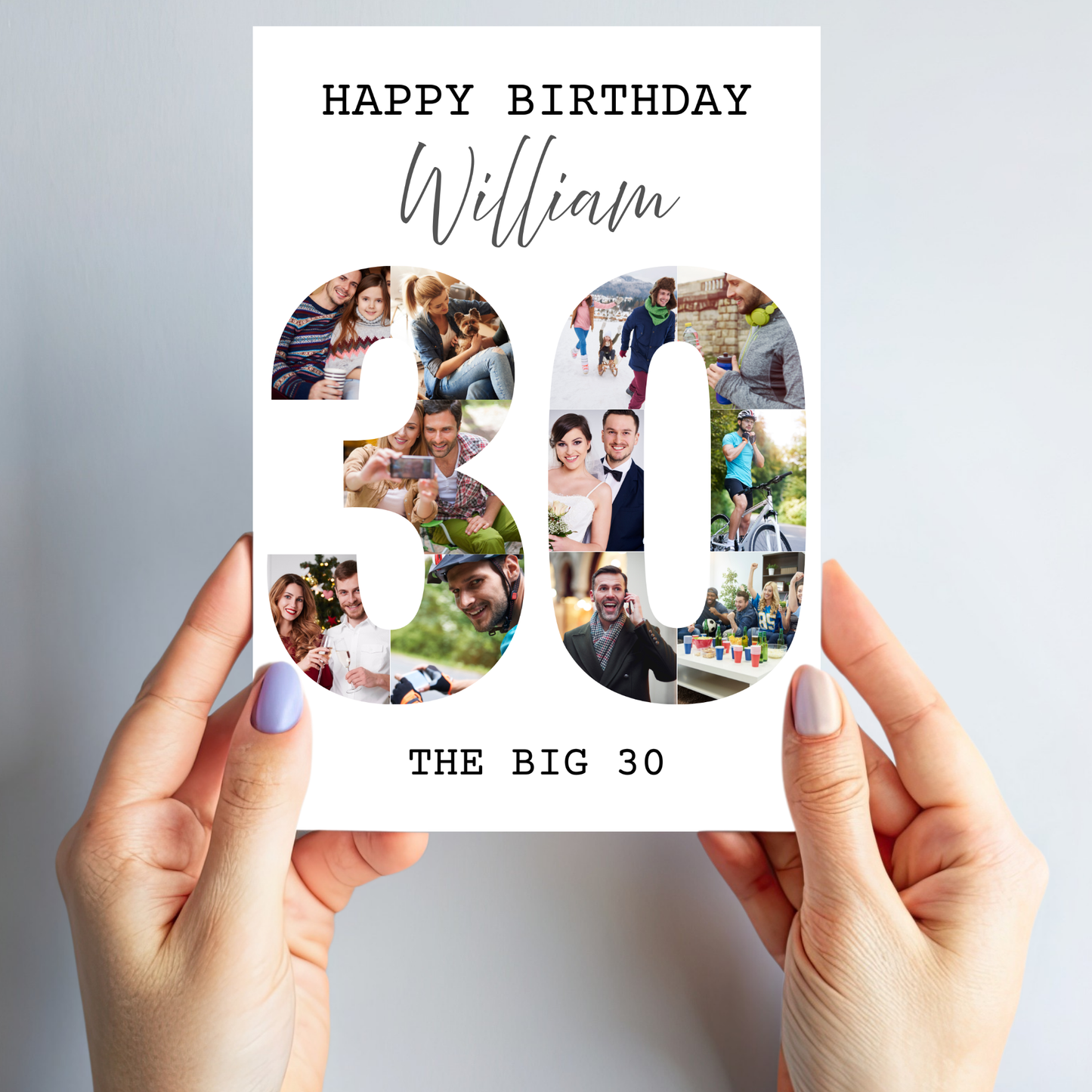 The Big 30 Photo Collage Birthday Card - PC03