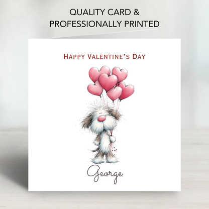 Valentine’s Day Card - Cute Dog Design - C778