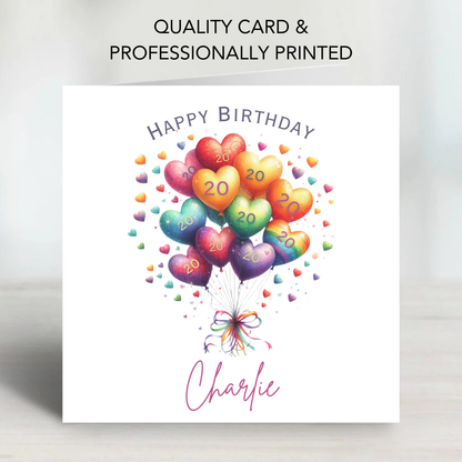 Rainbow Birthday Balloons Card - C679