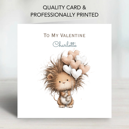 Valentine’s Day Card - Cute Lion Design - C775