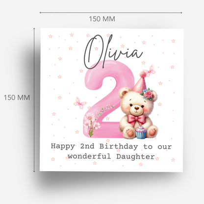 Cute Teddy Number Birthday Card - C143