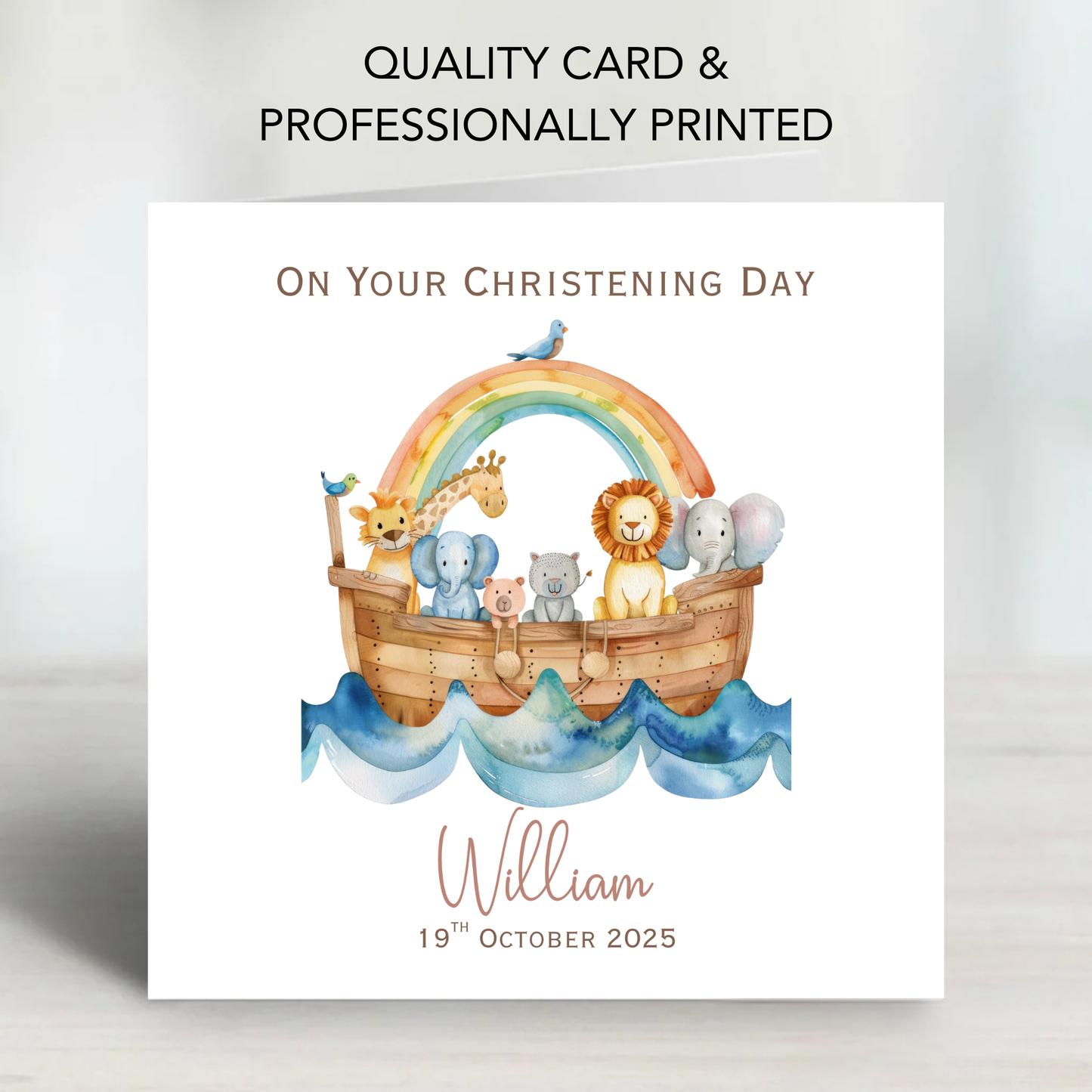 Christening & Baptism Noah Ark Card - C561