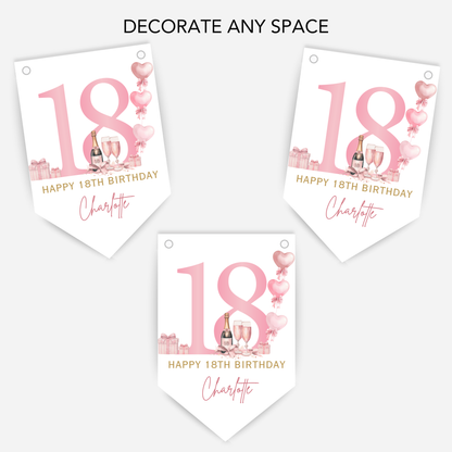 18th Or Any Age Birthday Bunting - B269
