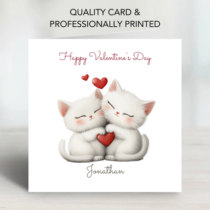 Valentine’s Day Card - Cute Kitten Design - C723