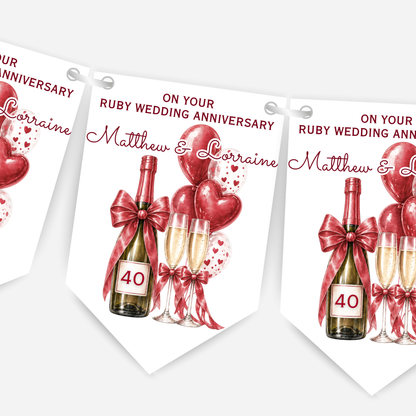 Ruby Wedding Anniversary Bunting - B299