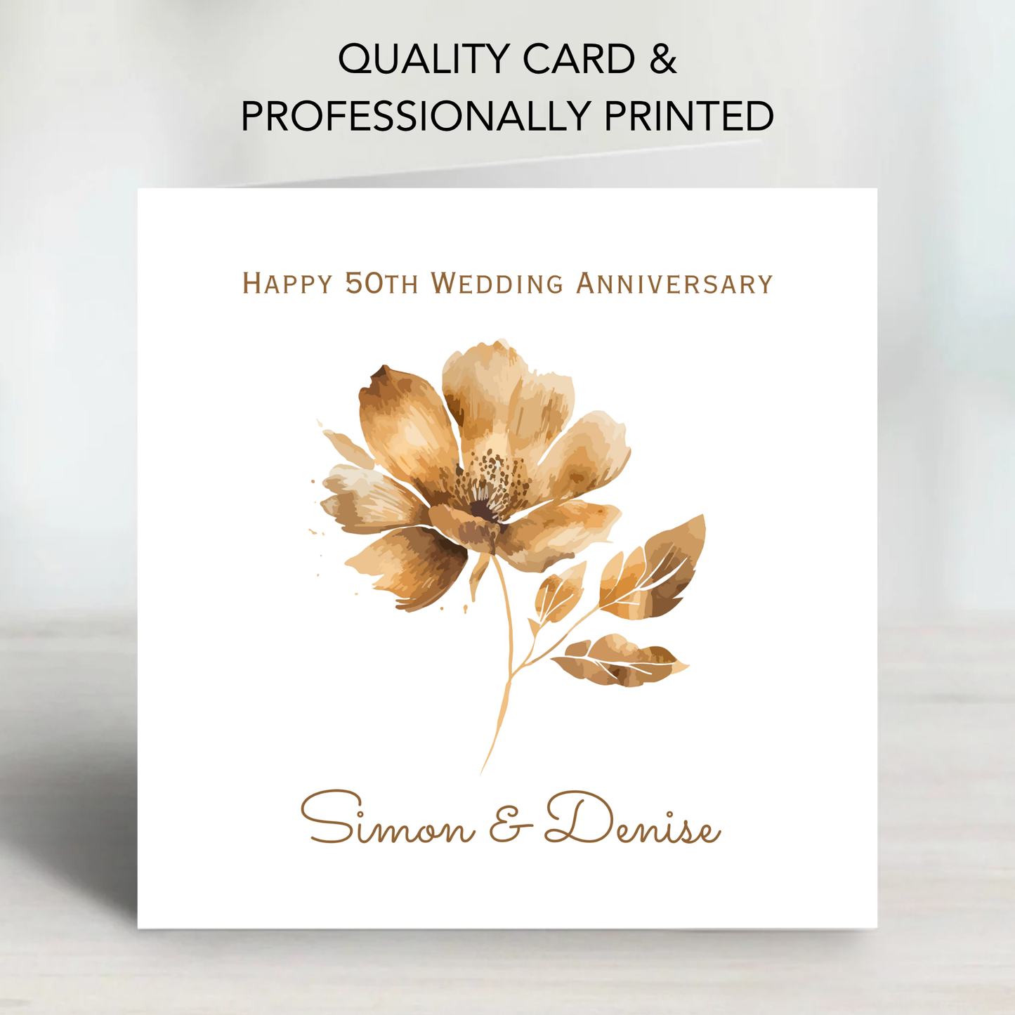 Golden- 50th Wedding Anniversary Card - C686