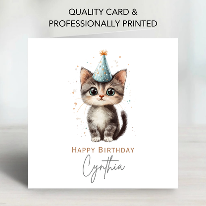 Cute Kitten Birthday Card - C551
