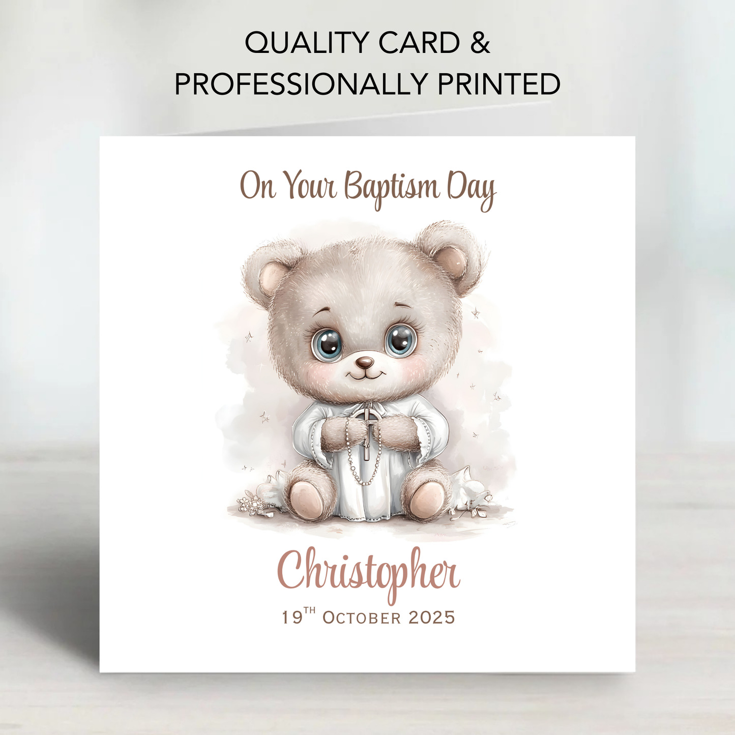 Christening or Baptism Teddy Card - C545