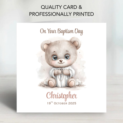 Christening or Baptism Teddy Card - C545