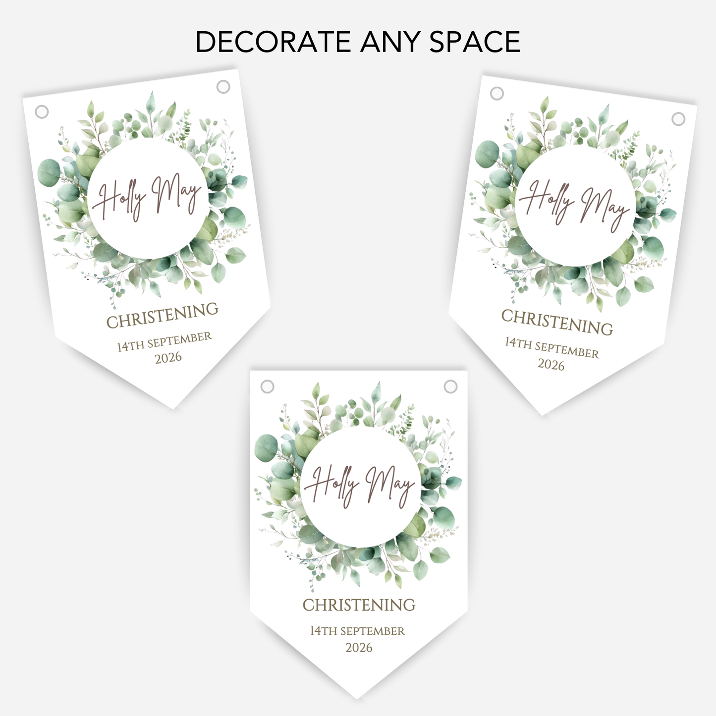 Christening or Baptism Elegant Bunting - B122