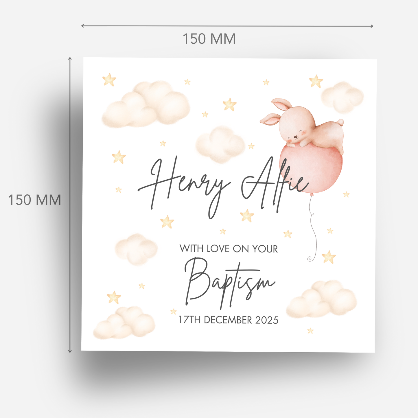 Christening & Baptism Cute Rabbit Card - C134