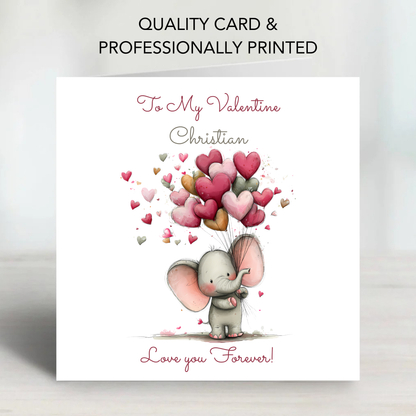 Cute Elephant Valentine’s Day Card  - C699