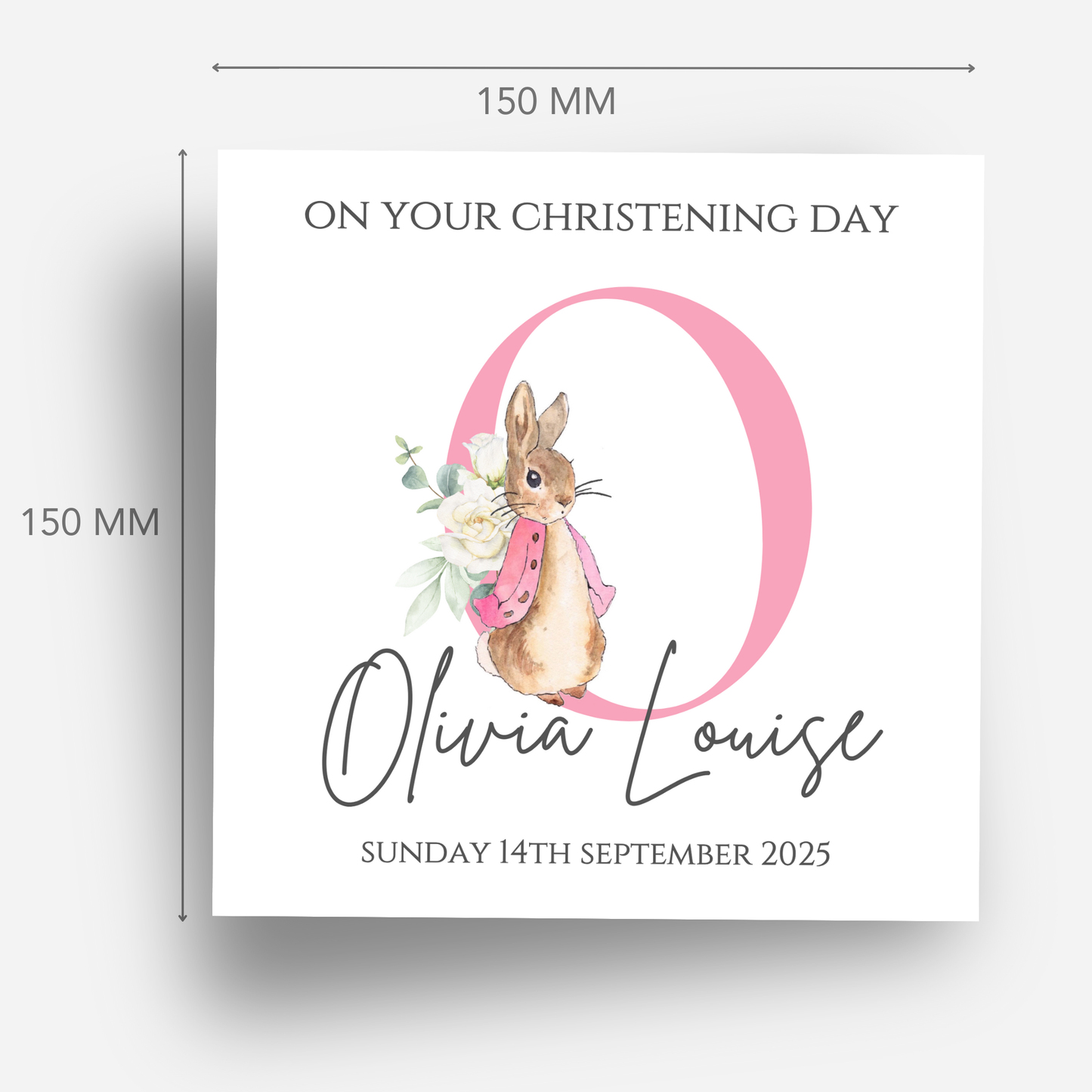 Initial Christening or Baptism Card -C110
