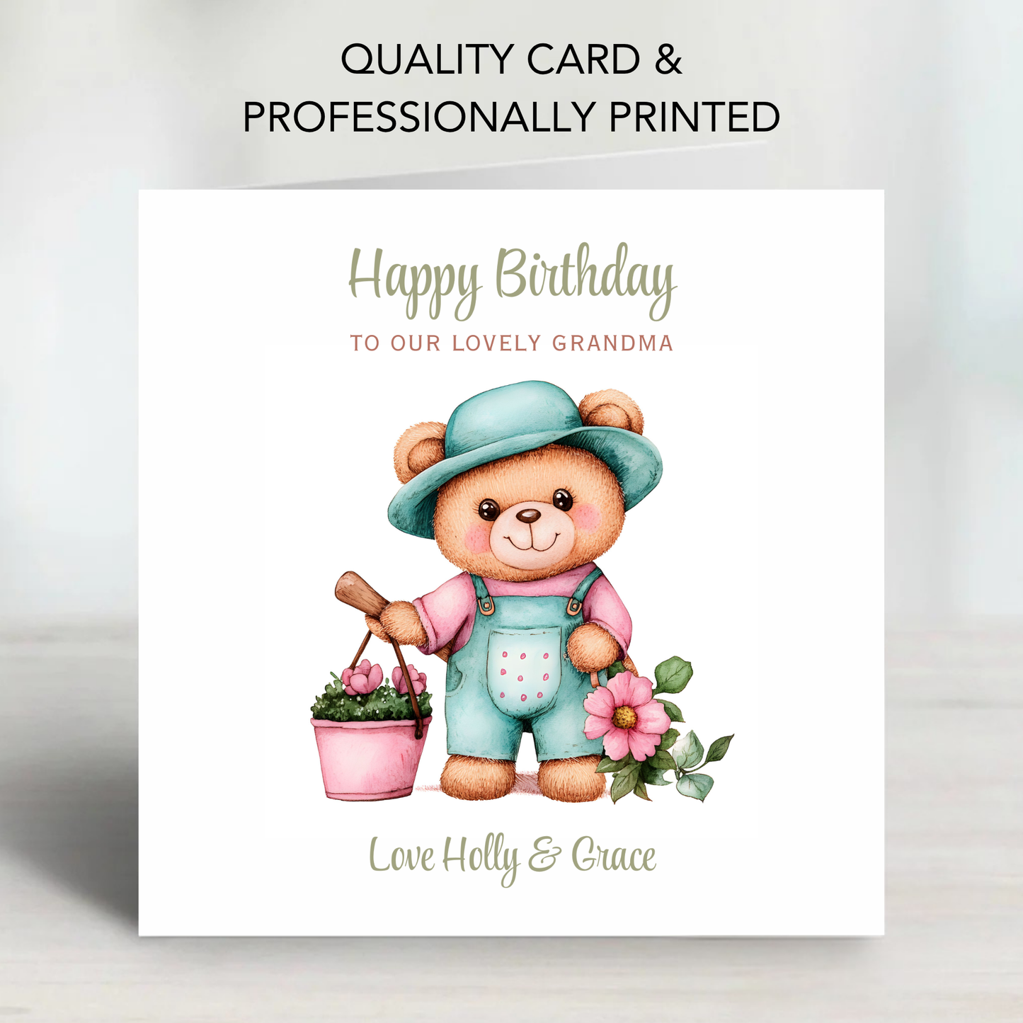 Teddy Gardening Birthday Card - C645
