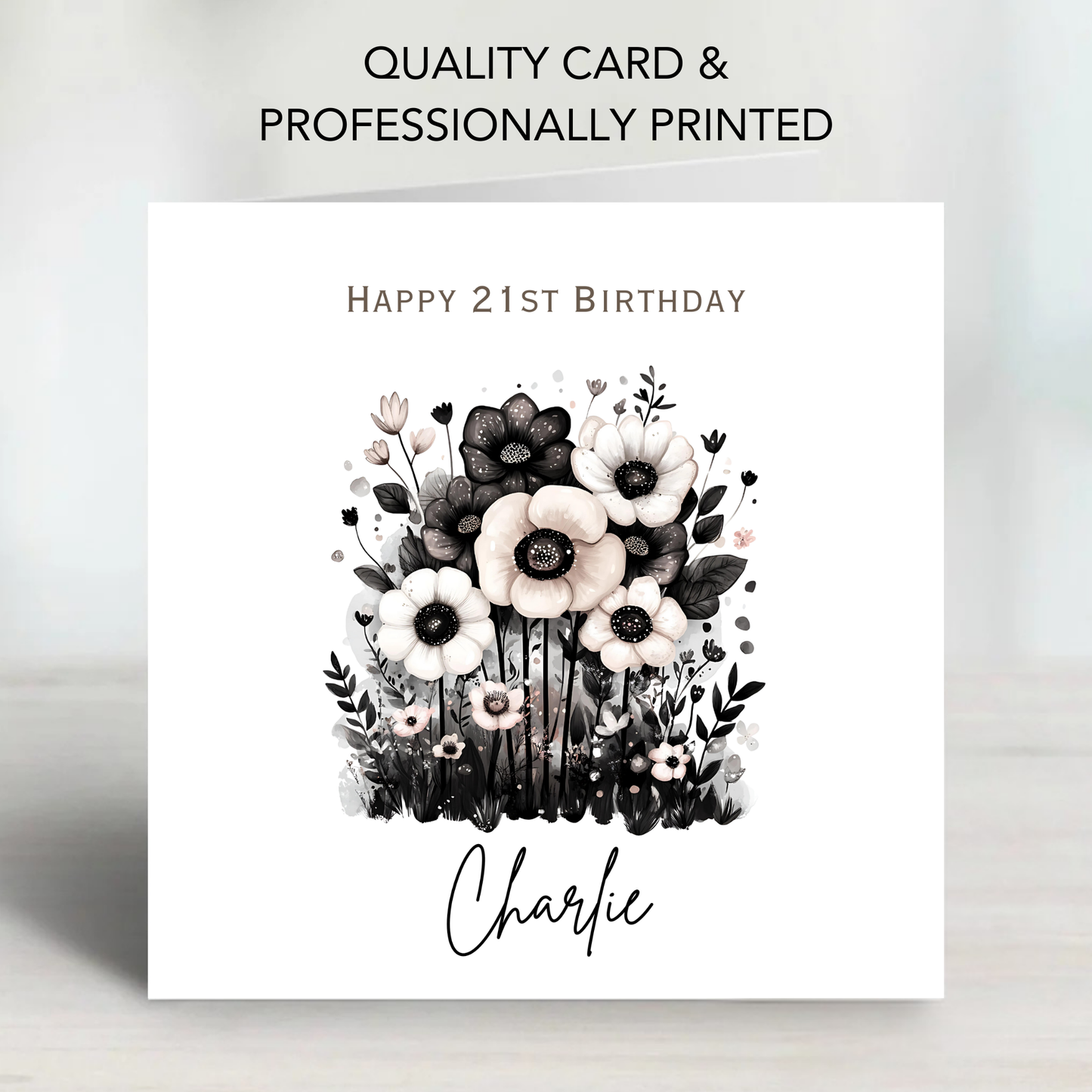 Alternative Dark Flowers Birthday Card - C798