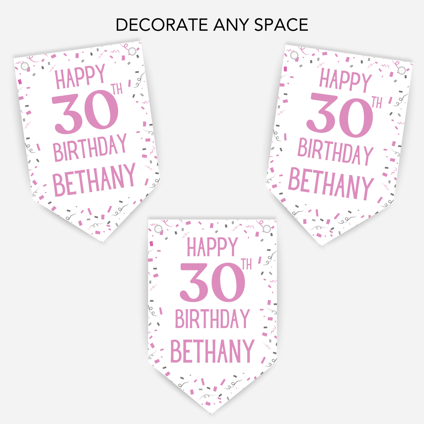 Party Style Any Age Birthday Bunting - B101