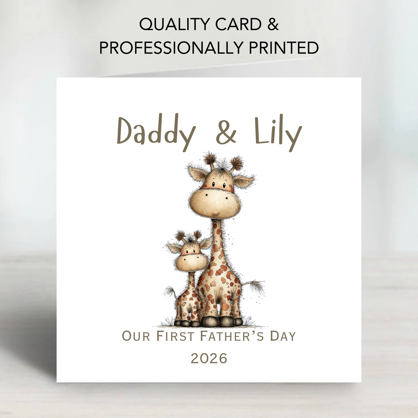 First Fathers Day Card - Cute Giraffe Design - C794