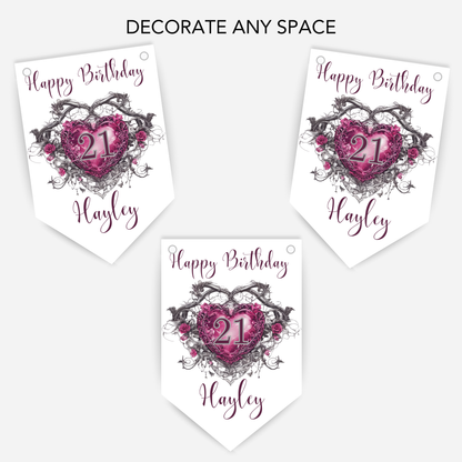 Gothic Style Heart Bunting - B210