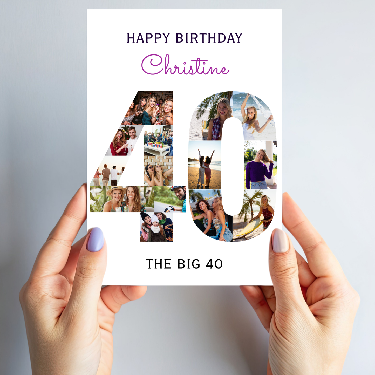 The Big 40 Photo Collage Birthday Card - PC11