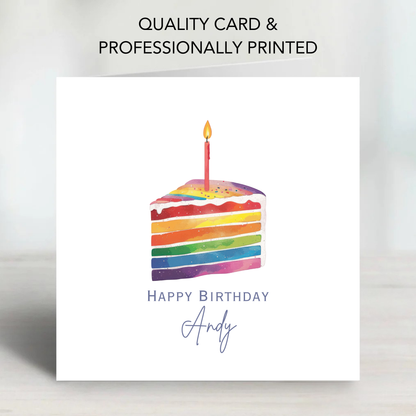 Colourful rainbow Cake Card - C537