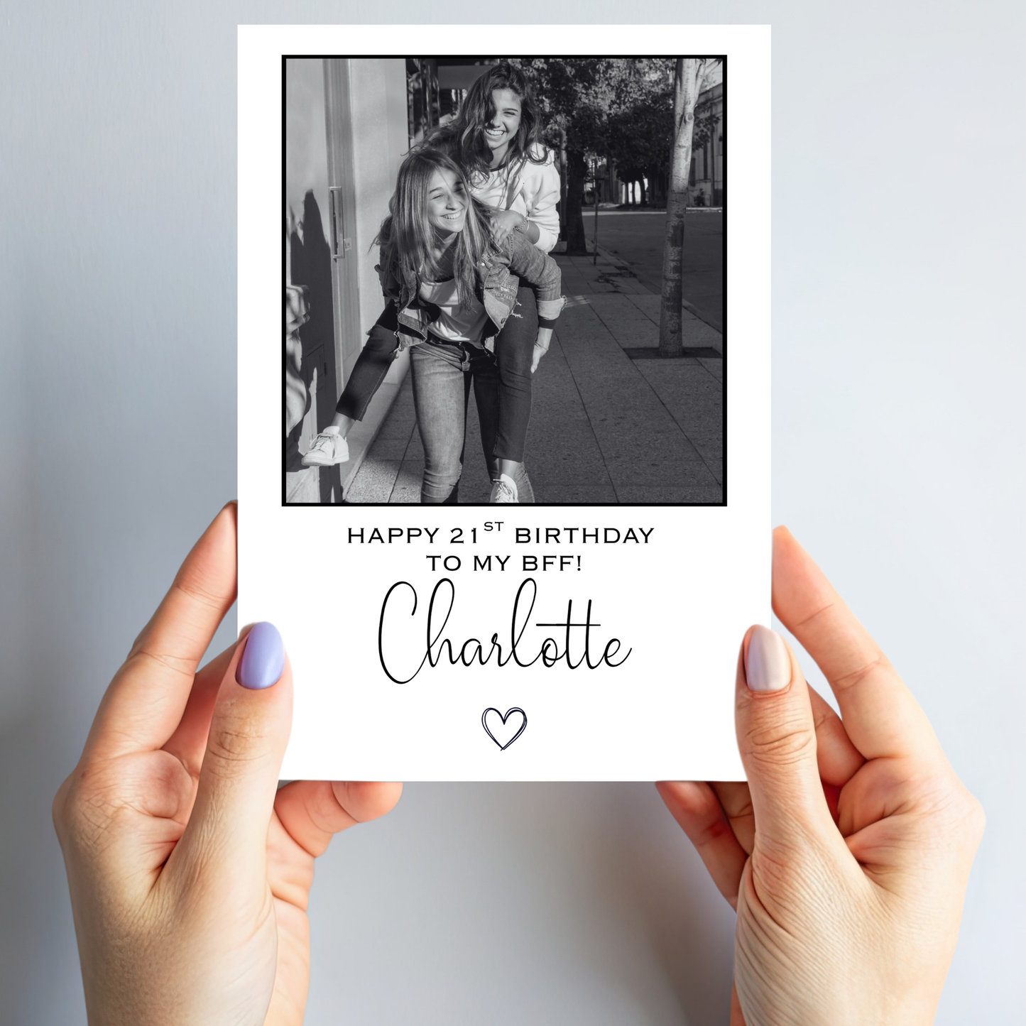 Black and White Photo Birthday Card - PC12