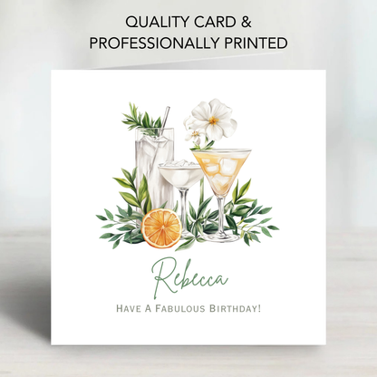 Cocktail Birthday Card - C625