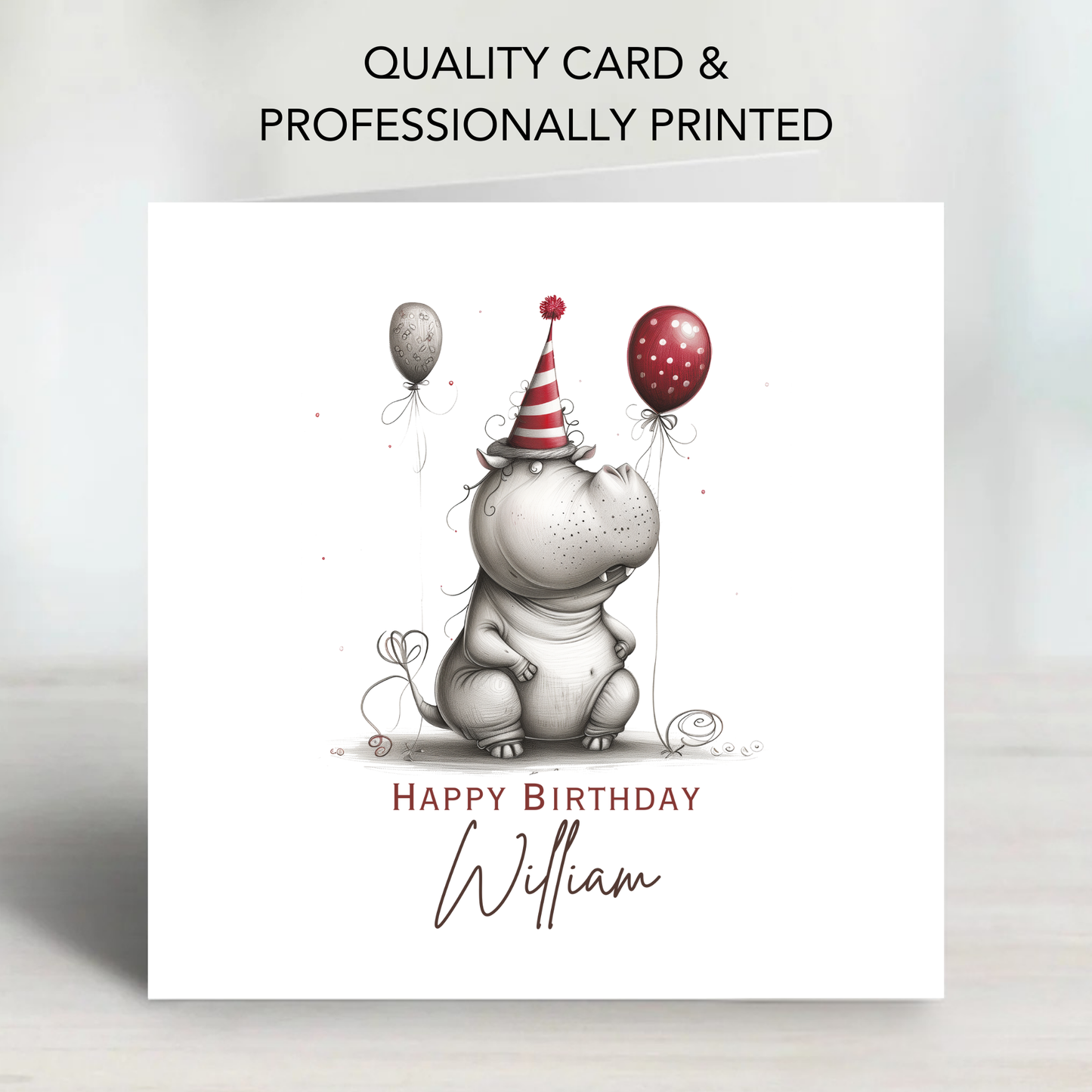 Fun Hippo Birthday Card - C568