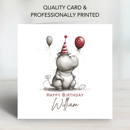 Fun Hippo Birthday Card - C568