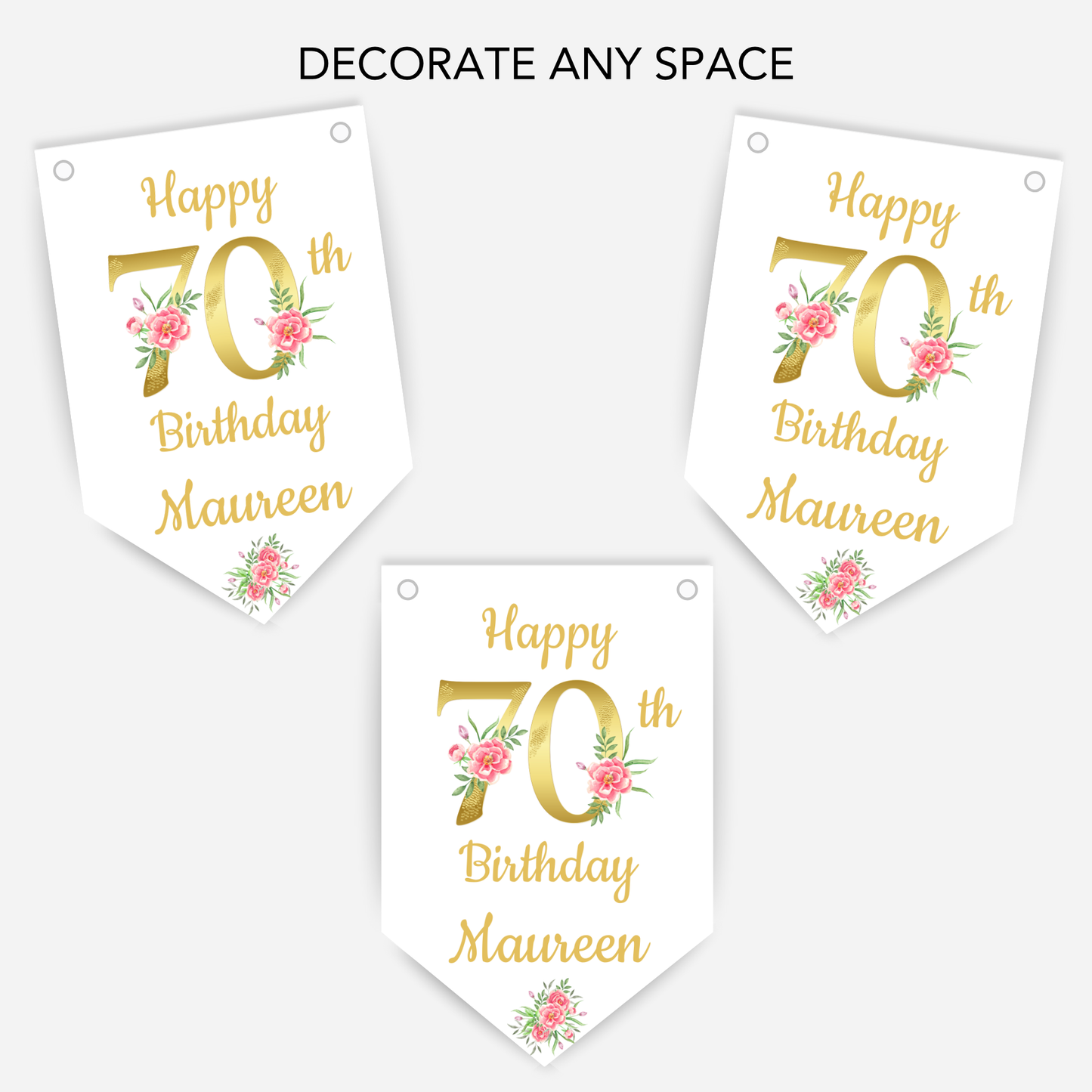 Elegant Floral Number Bunting - B177